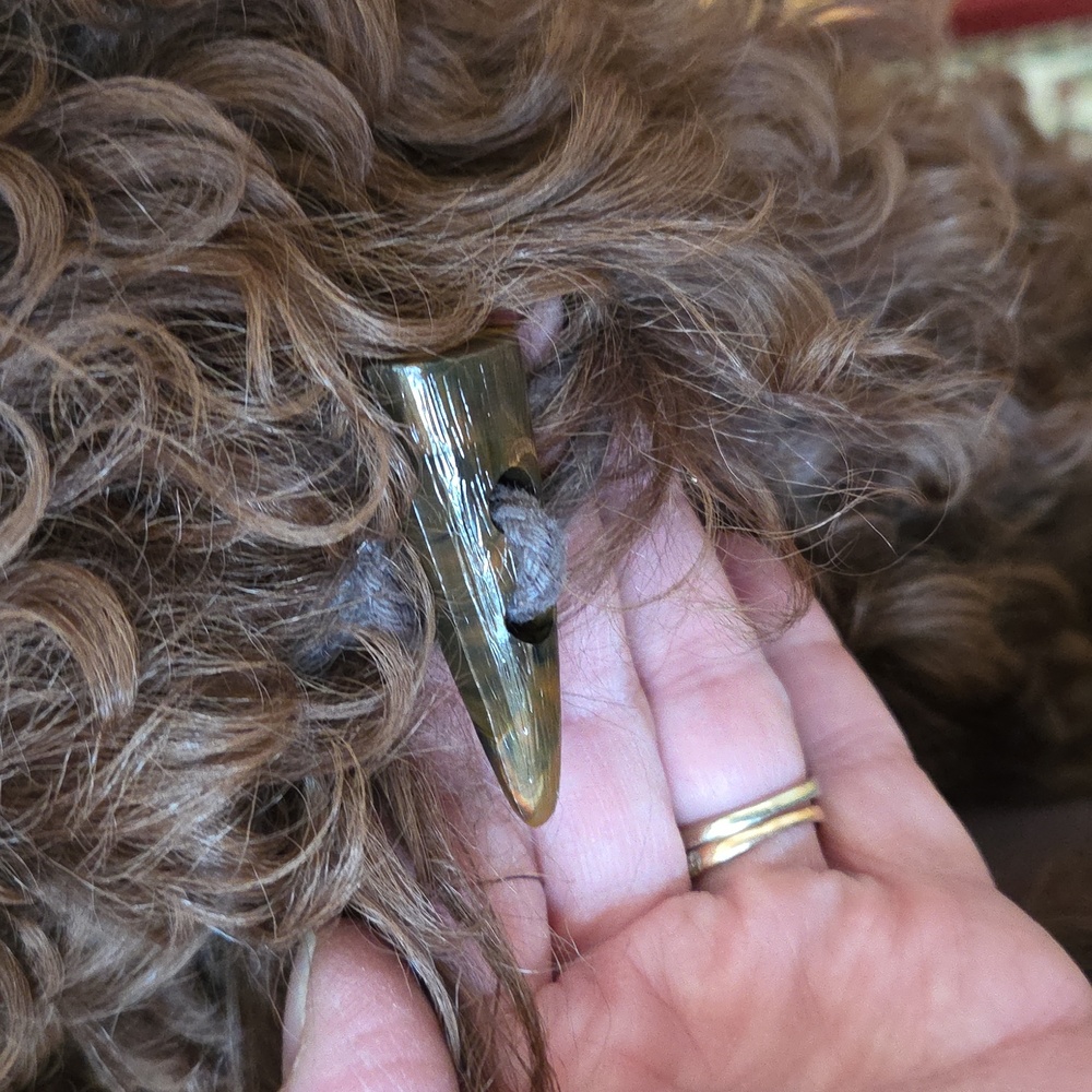 Brown Mongolian Curly Shearling Coat-L - Picture 4 of 7